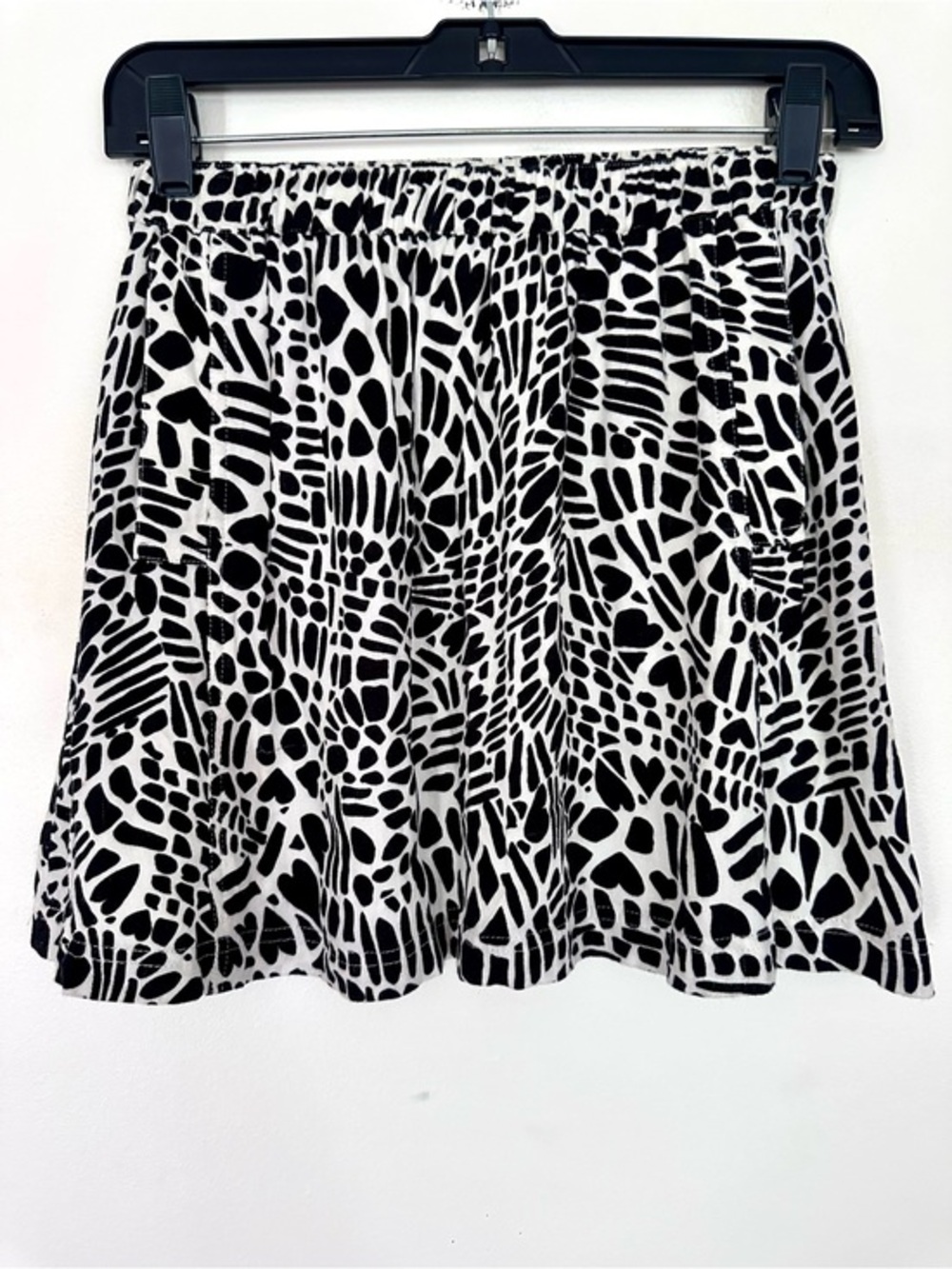 Urban Outfitters Cooperative Black White Abstract Print Skater Skirt Size Small